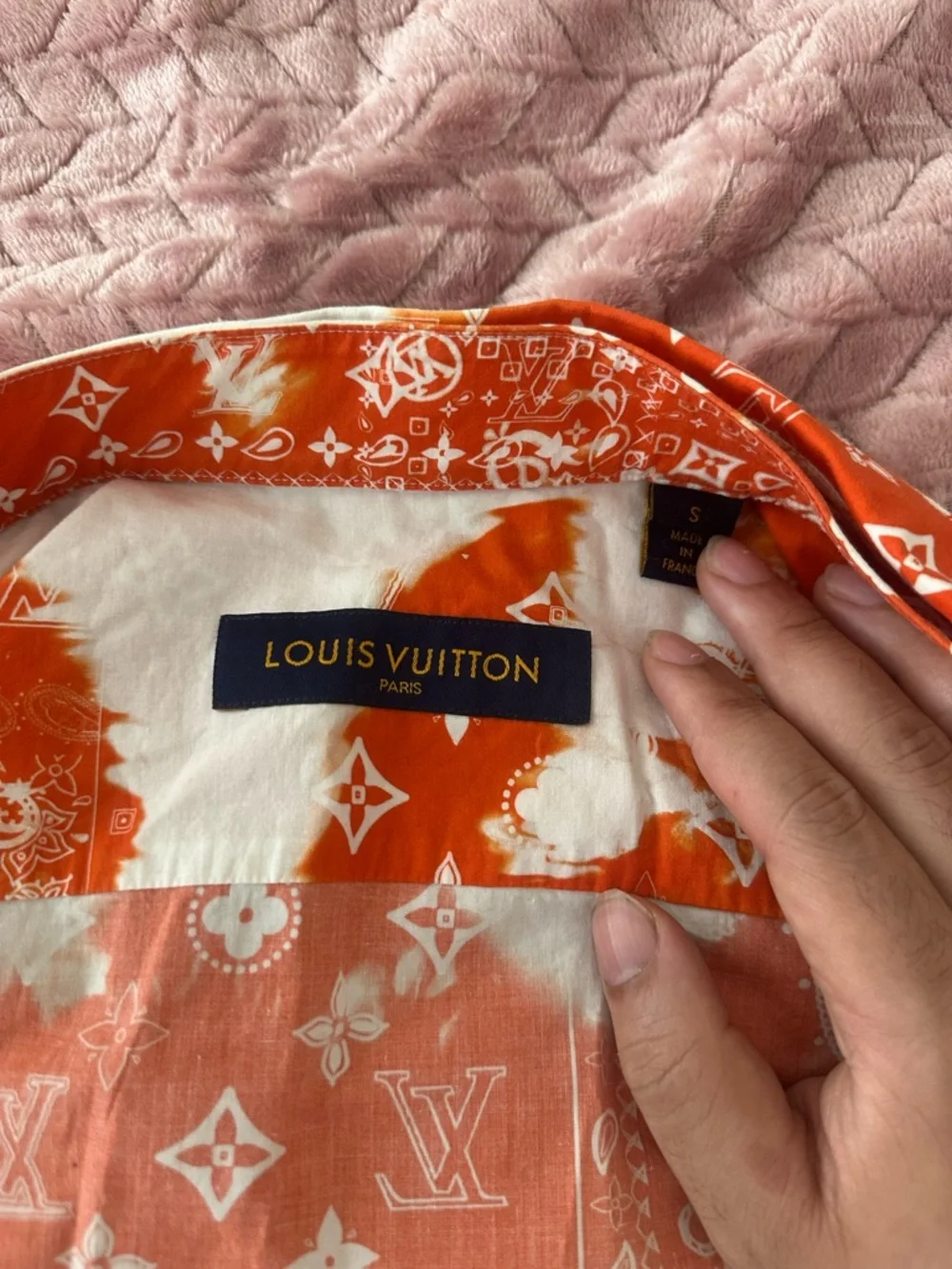 Louis Vuitton Orange and White Tie-Dye Button Down Shirt - Picture 5 of 14